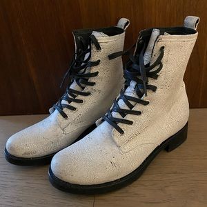 Veronica Painted Leather Combat Boots